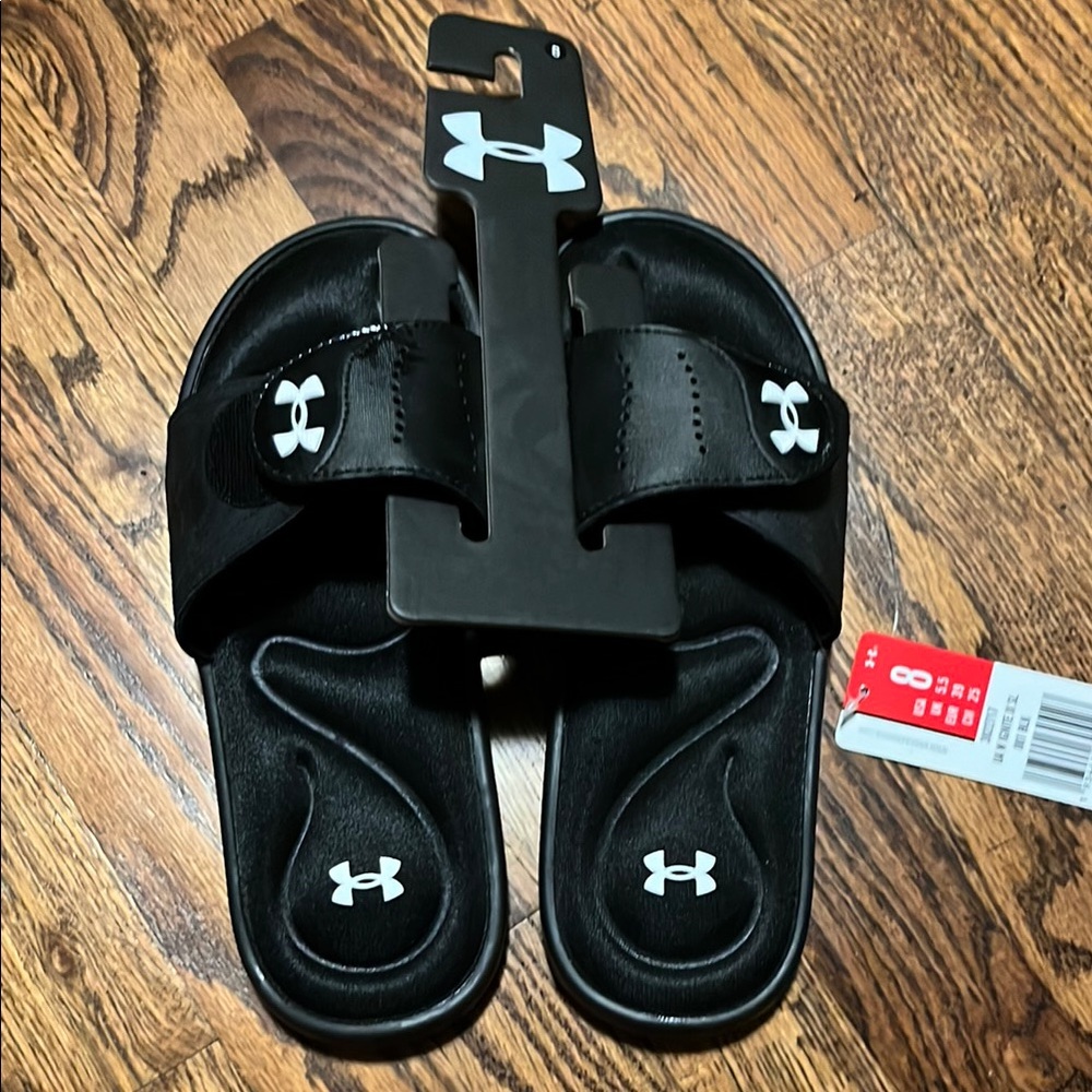 NWT Under Armour Black Slide Sandals Womens Size  8